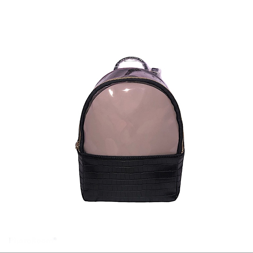 reTH Clear/Black Backpack: Gold-Tone Glamour On-the-Go